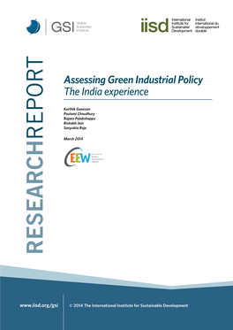 Assessing Green Industrial Policy the India Experience