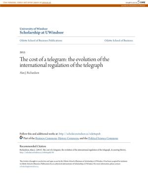 The Evolution of the International Regulation of the Telegraph Alan J