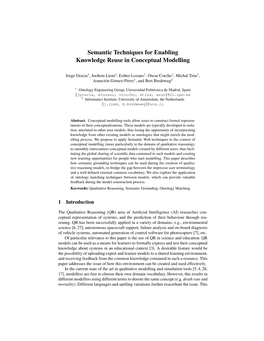 Semantic Techniques for Enabling Knowledge Reuse in Conceptual Modelling