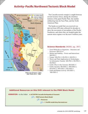 Activity–Pacific Northwest Tectonic Block Model