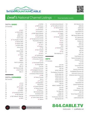 844.CABLE.Tvimctv.Com I Coalfields.Net Local & National Channel Listings I Floyd • Pike • Letcher