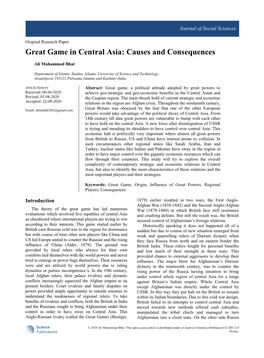 Great Game in Central Asia: Causes and Consequences