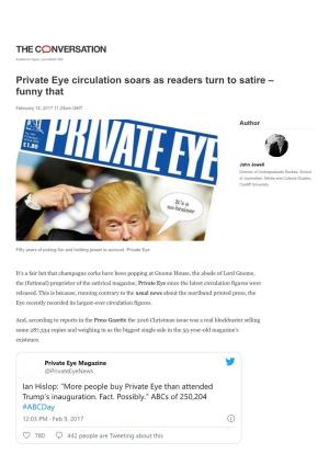 Private Eye Circulation Soars As Readers Turn to Satire Â•ﬁ Funny