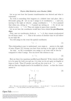 Relativity Notes: Shankar, 2006 [PDF]