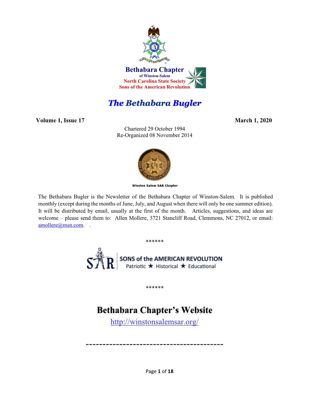 Bethabara Chapter's Website