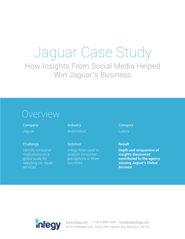 Jaguar Case Study How Insights from Social Media Helped Win Jaguar’S Business