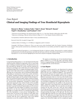 Clinical and Imaging Findings of True Hemifacial Hyperplasia