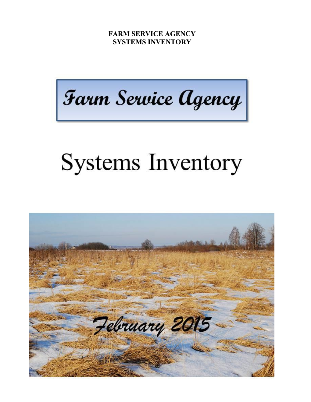 Farm Service Agency Systems Inventory