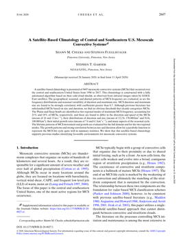 A Satellite-Based Climatology of Central and Southeastern U.S. Mesoscale Convective Systems