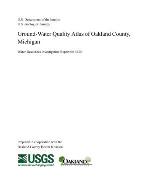 Ground-Water Quality Atlas of Oakland County, Michigan