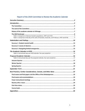 2020 Report of the 2019 Committee to Review the Academic Calendar