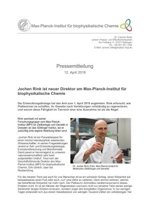 Max-Planck-Institut F¸R Biophysikalische Chemie Gˆttingen