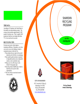 Shamokin Recycling Program