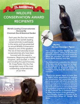 Wildlife Conservation Award Recipients