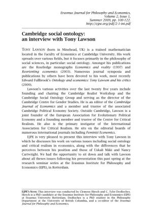 An Interview with Tony Lawson