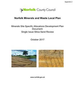 Norfolk Minerals and Waste Local Plan