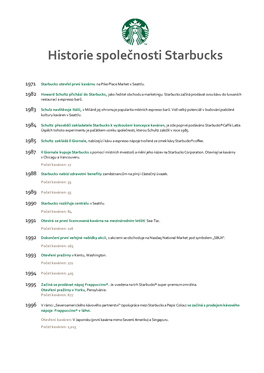 Historie Společnosti Starbucks
