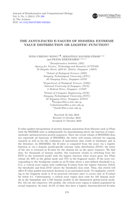 The Janus-Faced E-Values of Hmmer2: Extreme Value Distribution Or Logistic Function?