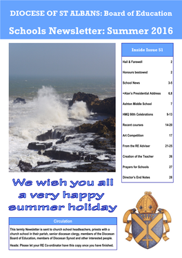 Schools Newsletter: Summer 2016