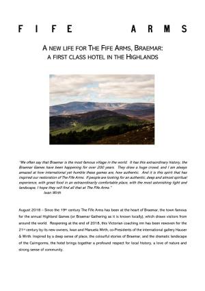 A New Life for the Fife Arms, Braemar: a First Class Hotel in the Highlands
