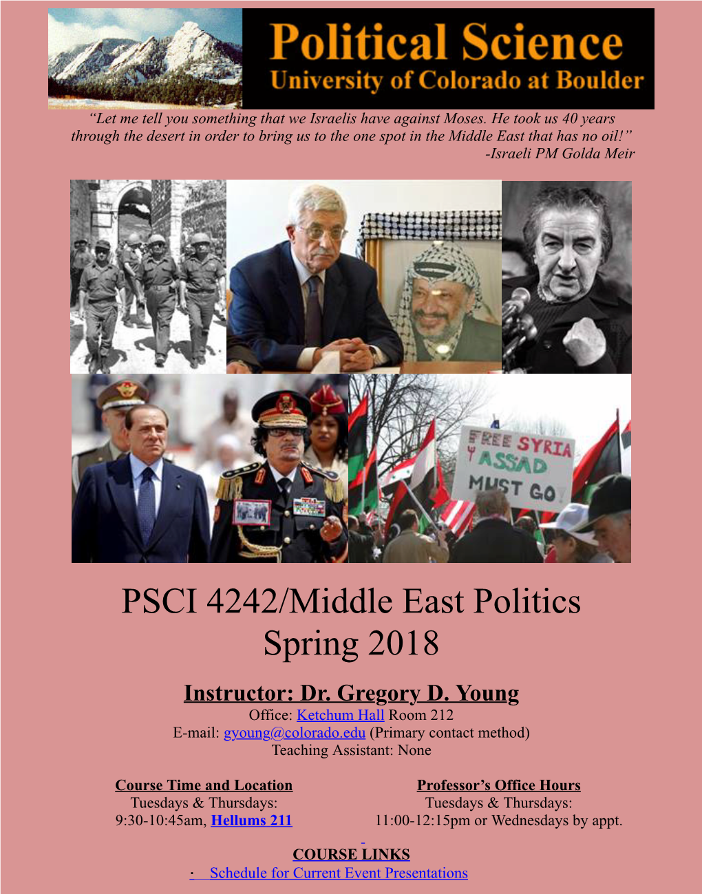 PSCI 4242/Middle East Politics Spring 2018
