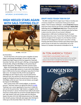 IN TDN EUROPE TODAY and Noble Bird Was Caught Some Four Wide While Moving up to Midpack on the First Turn
