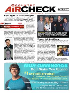 Issue 562 Chart Battle: Do You Wanna Fight? Mercury’S Billy Currington Has the No