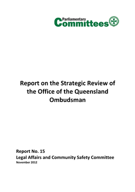 2012 Parliamentary Committee's Report