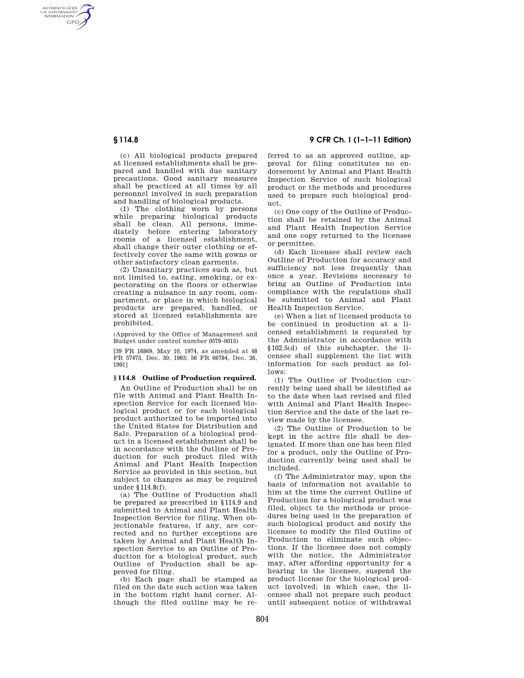 9 CFR Ch. I (1–1–11 Edition) § 114.8