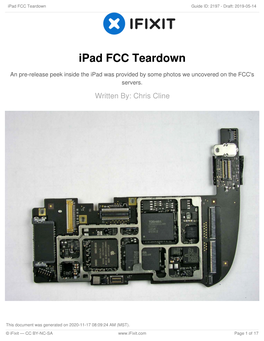 Ipad FCC Teardown Guide ID: 2197 - Draft: 2019-05-14