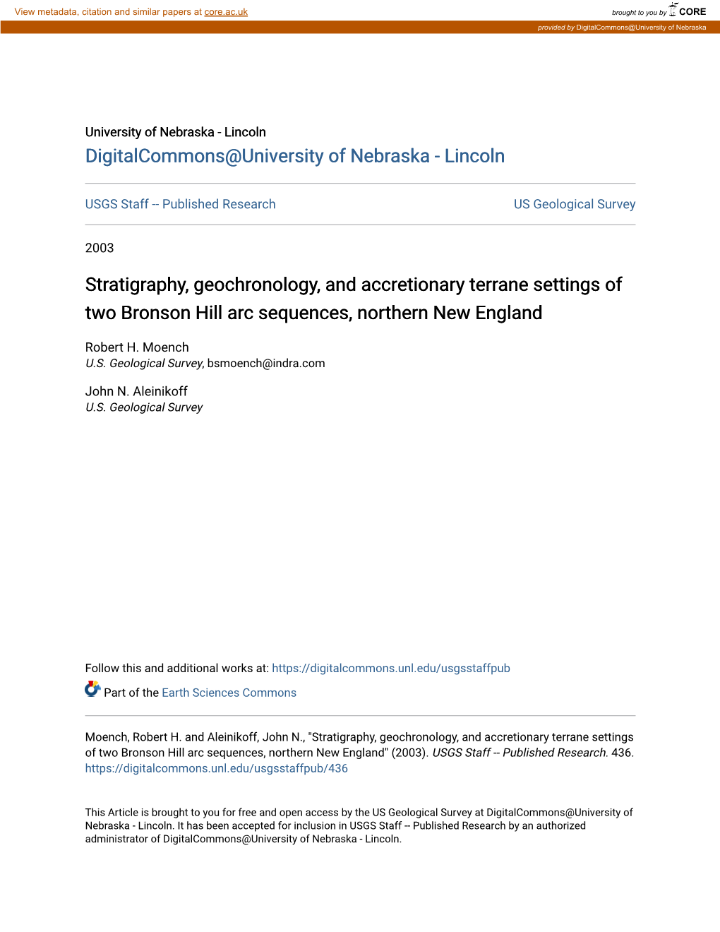 Stratigraphy, Geochronology, and Accretionary Terrane Settings of Two Bronson Hill Arc Sequences, Northern New England