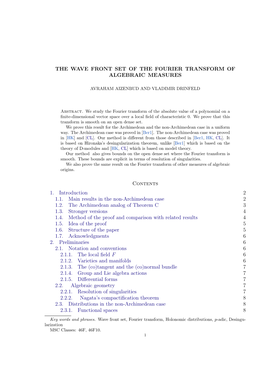 The Wave Front Set of the Fourier Transform of Algebraic Measures