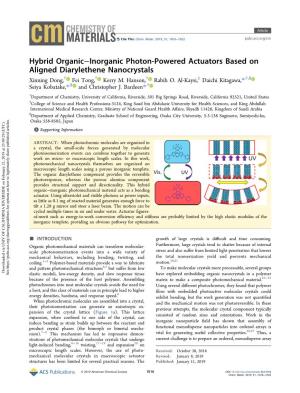 Hybrid Organic–Inorganic Photon-Powered Actuators Based