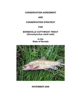 Conservation Agreement and Conservation Strategy For