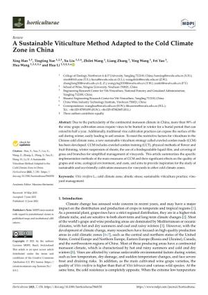 A Sustainable Viticulture Method Adapted to the Cold Climate Zone in China