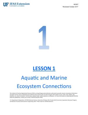 LESSON 1 Aquatic and Marine Ecosystem Connections