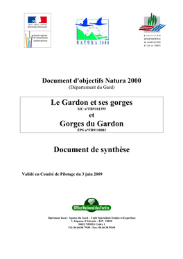 Document D'objectifs Natura 2000 "Les Gorges Du Gardon"