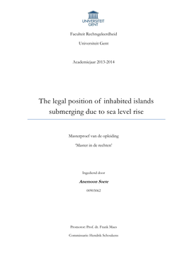 The Legal Position of Inhabited Islands Submerging Due to Sea Level Rise
