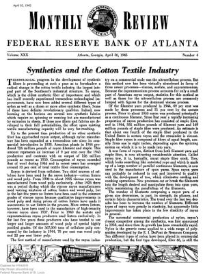 Synthetics and the Cotton Textile Industry