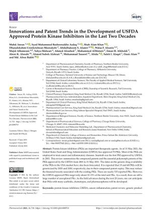 Innovations and Patent Trends in the Development of USFDA Approved Protein Kinase Inhibitors in the Last Two Decades