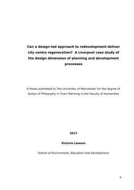 A Liverpool Case Study of the Design Dimension of Planning and Development Processes