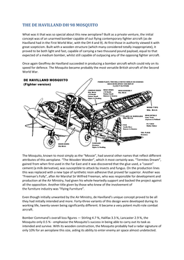 THE DE Havllland DH 98 Mosqulto