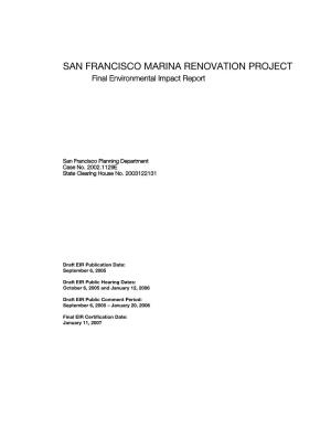 SAN FRANCISCO MARINA RENOVATION PROJECT Final Environmental Impact Report
