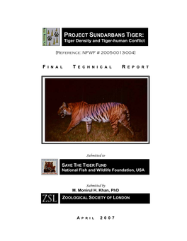 PROJECT SUNDARBANS TIGER: Tiger Density and Tiger-Human Conflict