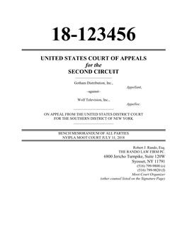 UNITED STATES COURT of APPEALS for the SECOND CIRCUIT ———————––—— Gotham Distribution, Inc., Appellant, –Against–