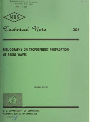 Bibliography on Tropospheric Propagation of Radio Waves