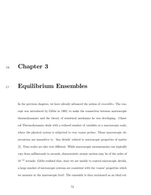 Chapter 3 Equilibrium Ensembles