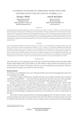 George J. Wilder Jean M. Mccollom Naples Botanical Garden Natural Ecosystems 4820 Bayshore Drive 985 Sanctuary Road Naples, Florida 34112-7336, U.S.A