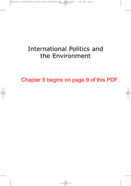 International Politics and the Environment Mitchell-3884-Prelims:Mitchell-Prelims.Qxp 4/28/2009 7:56 PM Page Ii