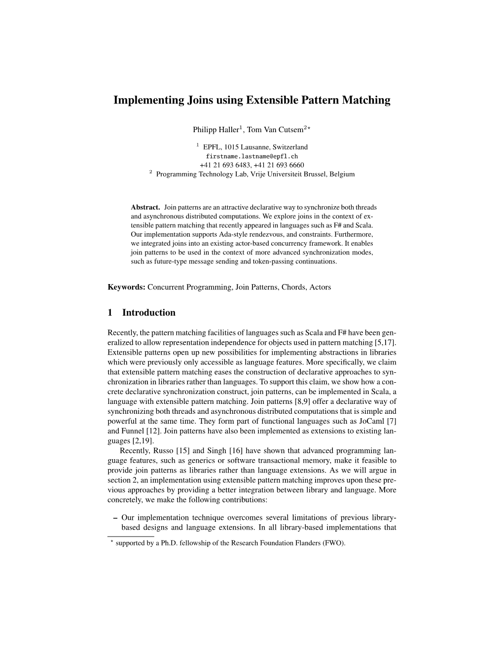 Implementing Joins Using Extensible Pattern Matching